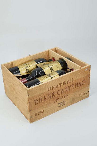 null 6 bottles in wooden case of MARGAUX Château Brane -cantenac - year 1995 (labels...