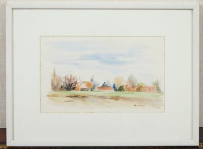 null Lot of 6 various frames showing an unsigned watercolor, two paintings of birds,...