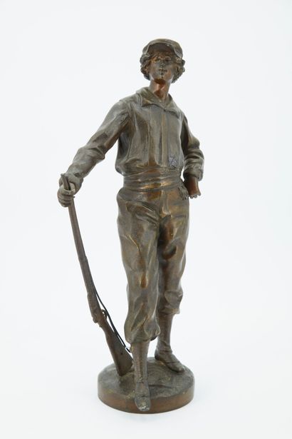 null Louis MOREAU (1883-1952) ( D'après)

Jeune chasseur

Sculpture en régule à patine...