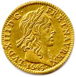 null LOUIS XIII 1610 - 1643

Tête laurée du roi à droite. Dessous, millésime entre...