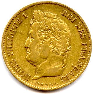 null LOUIS-PHILIPPE I 1830-1848

40 Francs or (Head laurel) 1832 Paris. 12,82 g
...