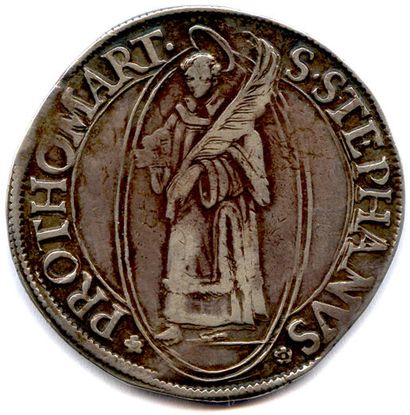 null METZ City 

Saint Stephen standing in a mandorla. 

R/. Double-headed eagle....