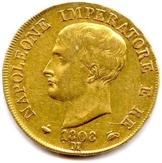 null NAPOLEON I King of Italy 1805-1814

40 Lire in gold 1812 Milan. 12,90 g

Very...