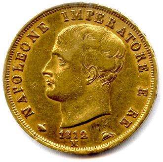 null NAPOLÉON Ier 

Roi d'Italie 18 mai 1805 - 11 avril 1814

40 Lire en or 1808...