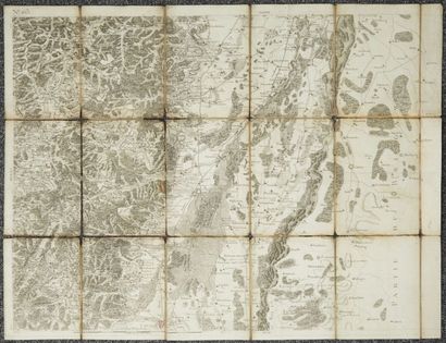 null CASSINI. N° 163 Colmar. Paris, ca. 1780. Noir et blanc. Carte en 18 segments...