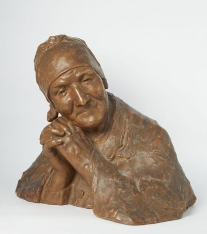 null Berthe IMER GIRARDET ( 1869-1940) d'après.

Buste de vieille femme au fichu

Terre...