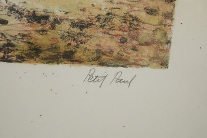 null PETIT PAUL (1920-2009).

Ensemble de 2 lithographies en couleur:

- L'échouage...