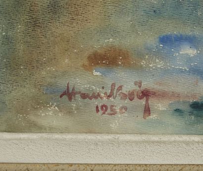 null Henri BOEZ ( 1892-1972). 

Vase de fleurs rose

Aquarelle sur papier signée...