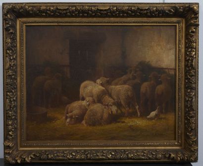 null Jules RAMET (1855-1927).

Moutons à la bergerie

Huile sur toile signée en bas...