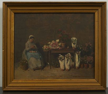 null Adolphe-Martial POTEMONT (1827-1883);

La petite marchande de fleurs

Huile...