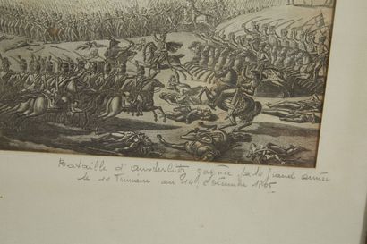 null Paire de gravures en noir et blanc sur le thème des grandes batailles napoléoniennes...