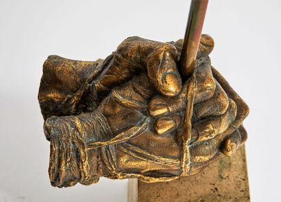  Igor MITORAJ (1944-2014) 
Les mains, 1978 
Épreuve en bronze patinée, signée, numérotée...