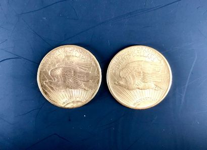 null 2 pièces de 20 dollars US Saint Gaudens, année 1924