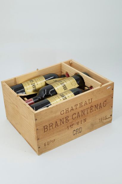 null 6 bouteilles en caisse bois de MARGAUX Château Brane -cantenac - année 1995...