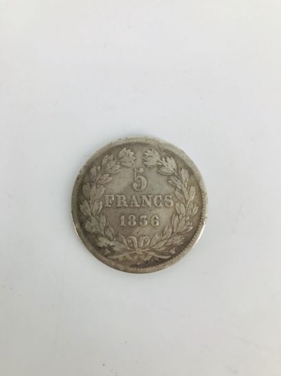 5 F argent Louis Philippe 1836, poids 24,6...