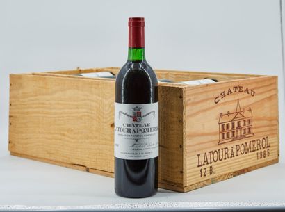 null WOODEN CASE 12 BT CHATEAU LATOUR POMEROL - year 1985 

( Low neck)