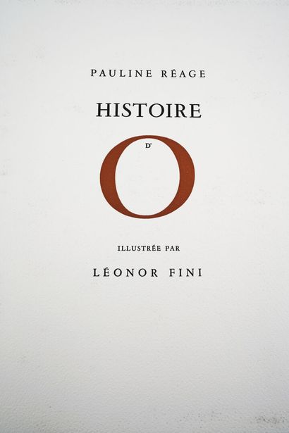 null REAGE - FINI (Léonor). Histoire d'O. Paris,Tchou, 1962, in-4, en feuilles sous...