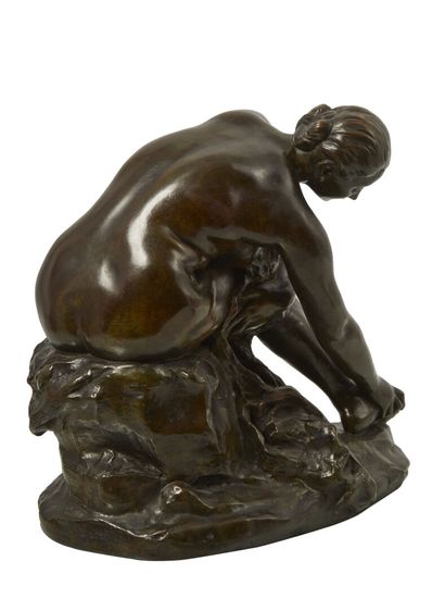 null AIME-JULES DALOU (1838-1902)

Baigneuse au rocher.

Sculpture en bronze à patine...