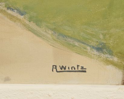 null Raymond WINTZ (1884-1956). 

Bretagne, retour de pêche,

Huile sur toile signée...