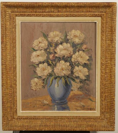 null Henri-Edouard BARGIN (1906-1980). 

Bouquet au vase bleu,

Huile sur toile signée...