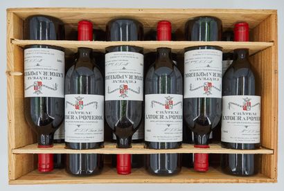 null WOODEN CASE 12 BT CHATEAU LATOUR POMEROL - year 1985 

( Low neck)