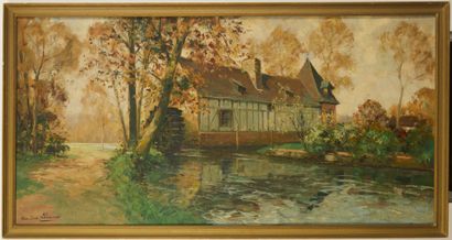 null Paul-Emile LECOMTE (1877-1950). 

Le Moulin,

Huile sur toile signée en bas...