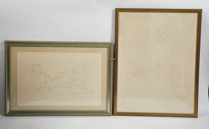 null Norbert TRECA (1926). 

Femme nue pensive

Charnelle étreinte

Femme nue assise...