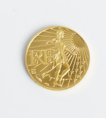null A gold coin of 100 euros, year 2008. Weight: 3.1gr