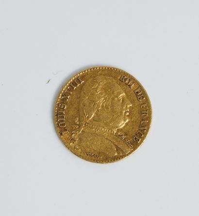 null A coin of 20 francs gold year 1814A with the effigy of Louis XVIII