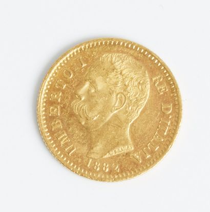 null A coin of 20 lire in gold year 1882R