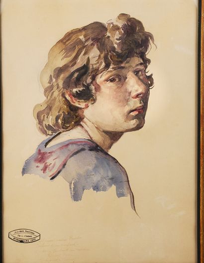 null Lothar Von SEEBACH (1853-1930) 
"Portrait 
Watercolor on paper, framed under...