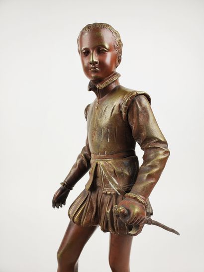 null After François Joseph BOSIO (1768-1845)
"Henri IV Child
Bronze subject with...