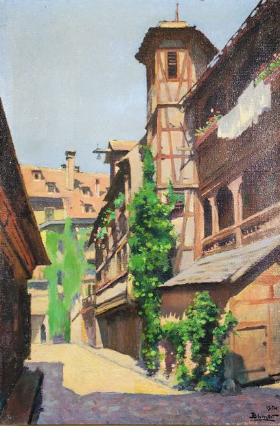 null Lucien Charles BLUMER (1871-1947) 
"Alsatian lane
1924
Oil on canvas
Signed...