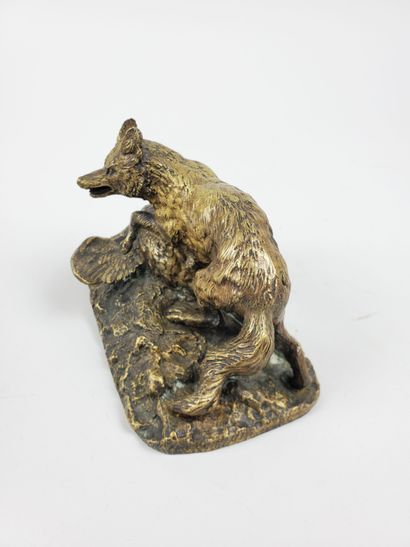 null Christophe FRATIN (1801-1864)
"The Fox Hunt
Bronze group with shaded golden...