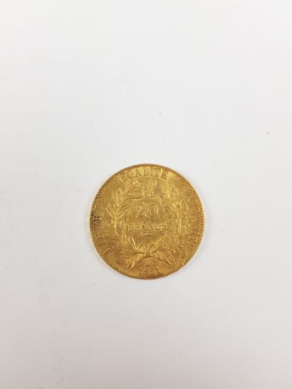 null A 20 franc gold coin "Cérès", minted in 1851
weight : 6,45 g