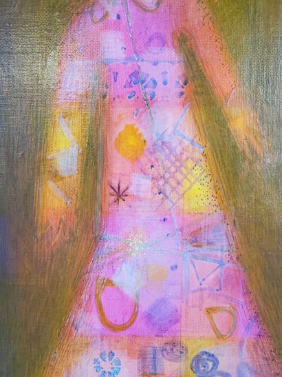 null Cato CATONI (1929-2018) 
"Young girl with lamp 
Oil on canvas
Signed lower right
H...
