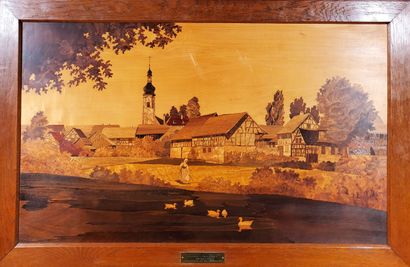 null SPINDLER
"Nordhouse
Rectangular inlay
Signed lower right
H 76 cm x W 93 cm
To...