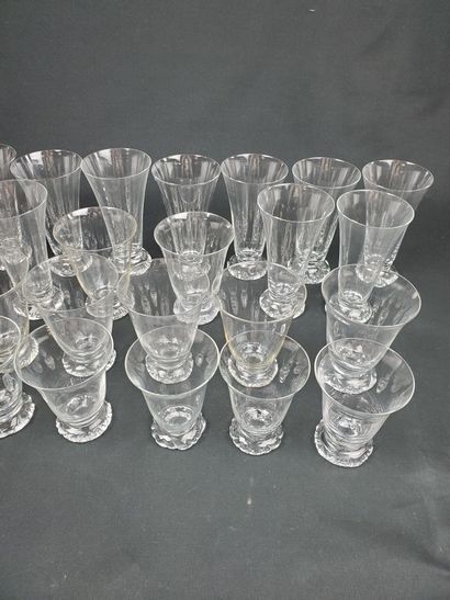 null DAUM FRANCE 
Kim" model 
Part of a clear cut crystal glass service comprising...
