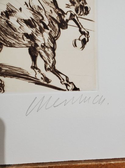 null Claude WEISBUCH (1927-2014)
"Equestrian mastery
Etching 
Signed lower right...