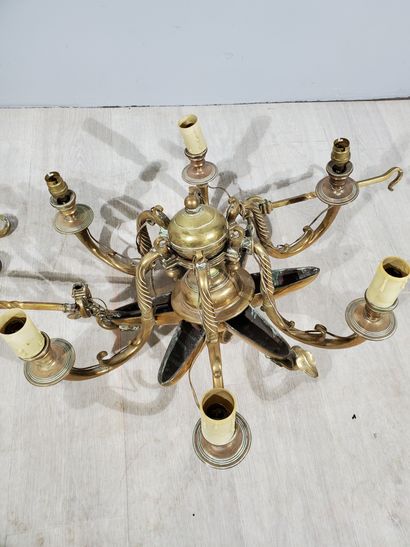 null Gilded metal shabbat lantern with six lights featuring satyr heads 
Diameter:...