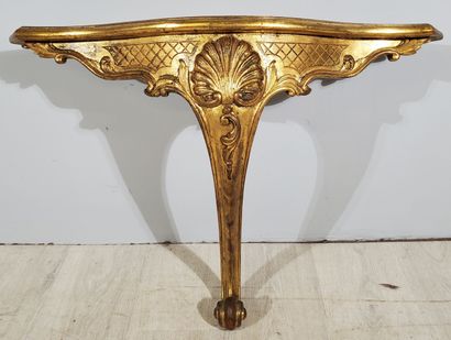 null CONSOLE and TRUMP in the Louis XV style: 

- Wall console in carved and stuccoed...