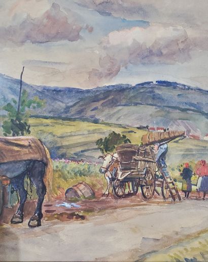 null Auguste CAMMISSAR (1873-1962)
"The Harvest
Watercolor and gouache on paper,...