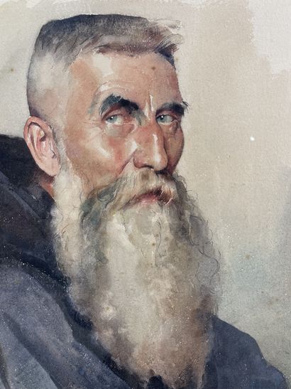 null Max Léon MOREAU (1902-1992)
"Portrait of a man with a beard"
1946
Watercolor...