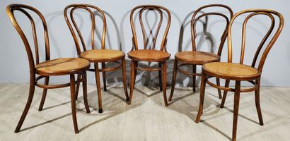 null Nine seats:
- THONET, an office chair, curved wood, seat decorated with floral...