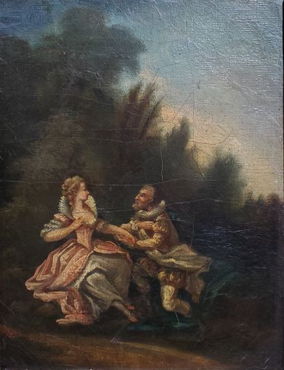 null French school circa 1830
"Henri IV and Gabrielle d'Estrées " 
Oil on canvas
Unsigned...