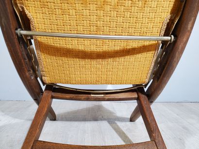 null TRICONFORT France
Pair of "relax" armchairs, beechwood frame with brass details,...
