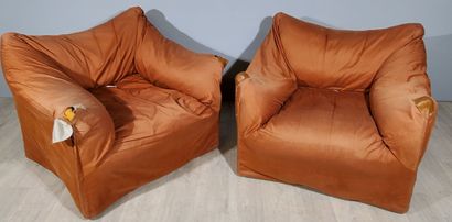 null Mario BELLINI (1935) for Cassina
Tentazione" model
Pair of armchairs, ochre...
