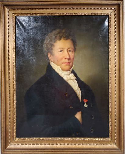 null 19th century French school
"Portrait of a Decorated Notable"
Oil on canvas 
H...
