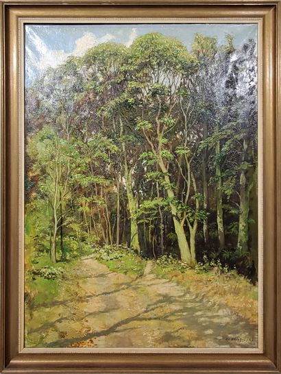 null Johannes Leonardus KLEINTJES (1872-1955) 
"Promenade arborée 
1945
Oil on canvas
Signed...