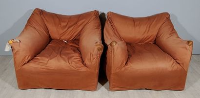 null Mario BELLINI (1935) for Cassina
Tentazione" model
Pair of armchairs, ochre...